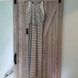 Striped, sleeveless maxi dress